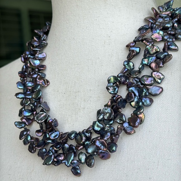 RARE vintage Lucas Lameth triple strand pearl necklace - Picture 4 of 8